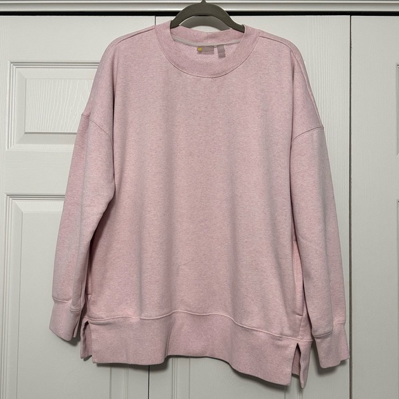 Zella Soft & Cozy Crew Sweatshirt in Heathered Pink Size XXL GUC - Picture 2 of 9